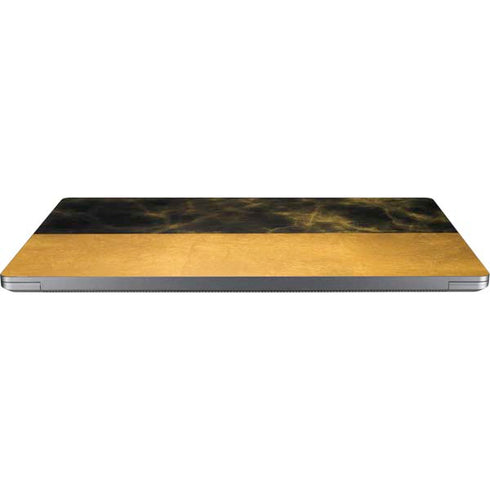 Black and Gold Split Marble Universal Laptop 13in (10.6 x 7.6in) Skin